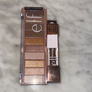 Nude Eyeshadow Palette & Liquid Glitter Shadow – Gold/Bronze